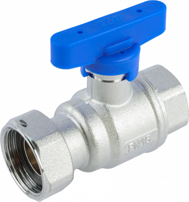 Кран шаровой FAR 3/4"-1", ВР-накидная гайка EPDM, син. бабочка, хром